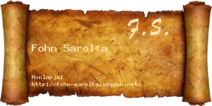 Fohn Sarolta névjegykártya